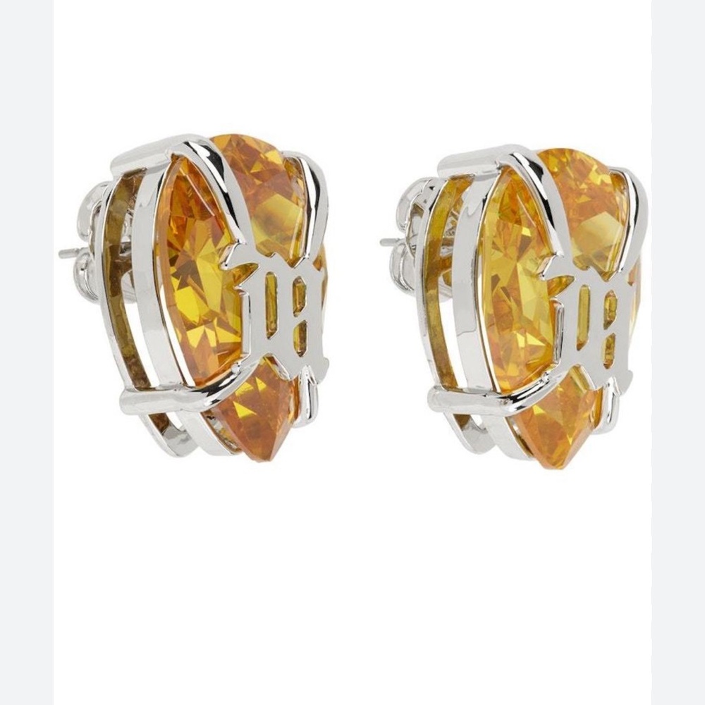 Misbhv Silver Amber stud earrings